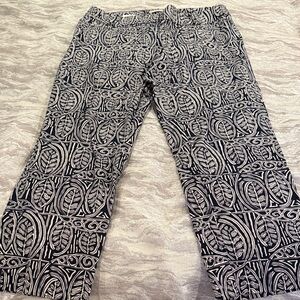 Banana Republic Patterned Navy & White Casual Pants size 12